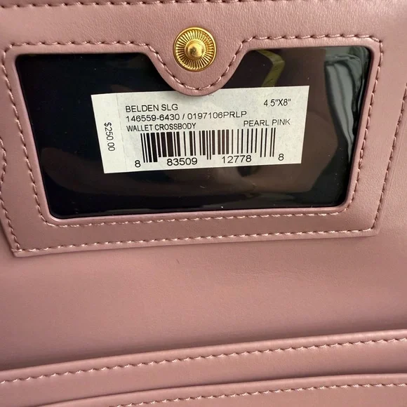 New with Box/Bag TUMI Pearl Pink Leather Crossbody Wallet - Picture 4 of 10